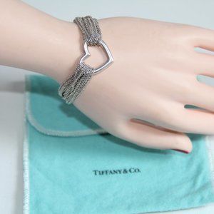 Tiffany & Co. Elisa Peretti  Sterling Silver Multi-Chain Heart Bracelet